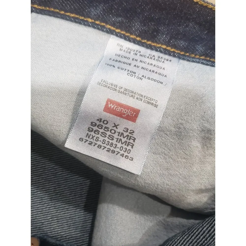 Wrangler Regular Fit Dark Denim Blue Jeans | Brand New w. Tags | Size 40 x 32
